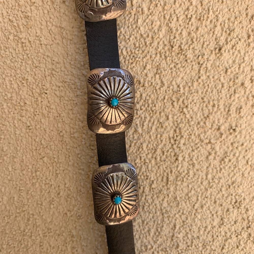 Sterling silver and turquoise belt or hat band